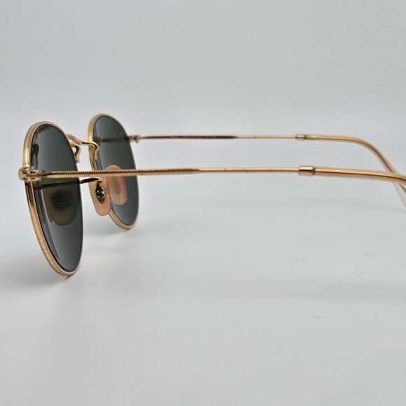 *SOLD*Ray-Ban RB3447 001 Round Metal Arista Gold Frame G-15 Green Glass Sunglass - Picture 3 of 16